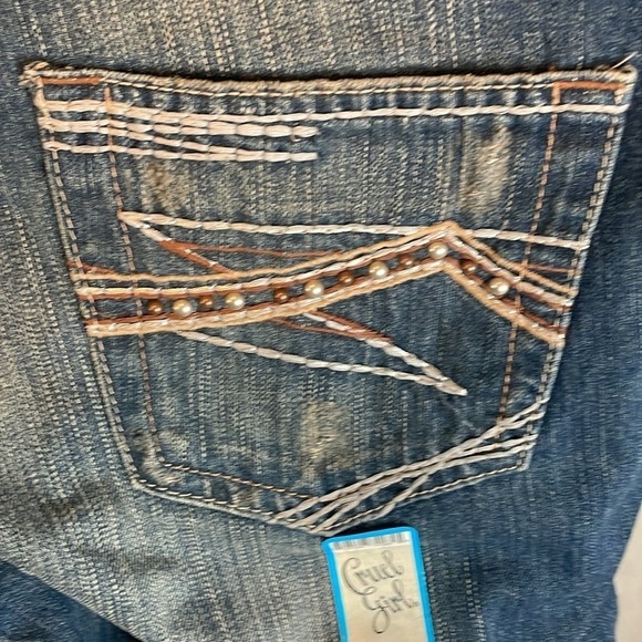 Cruel Girl NWT Relaxed Rosalie Denim Wide Leg Jeans Size 13 Reg Bling Pockets - Picture 5 of 8